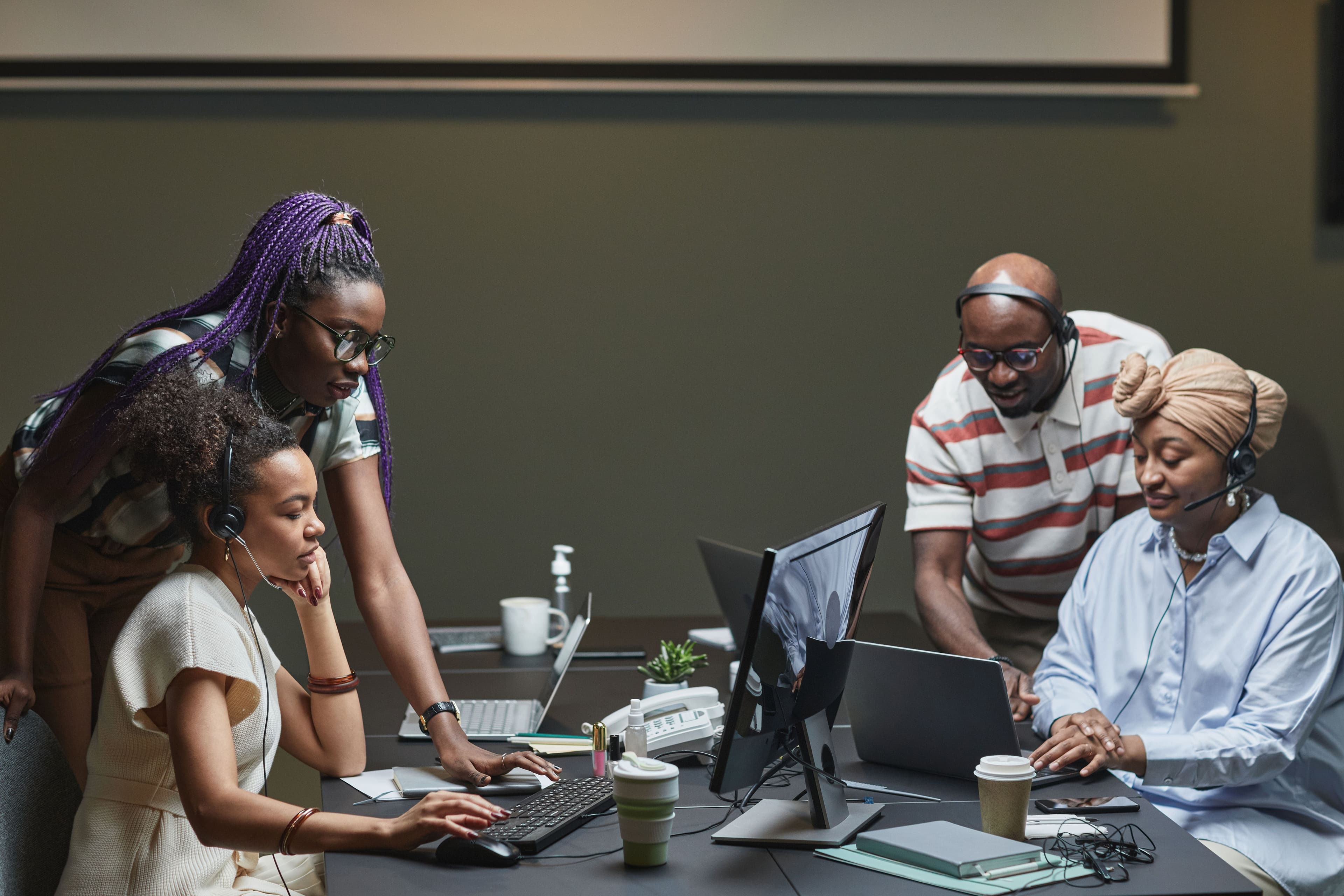 People collaborating around a table